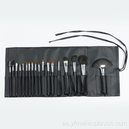 Conjunto de cepillo de maquillaje 18pcs Cepillo de maquillaje negro